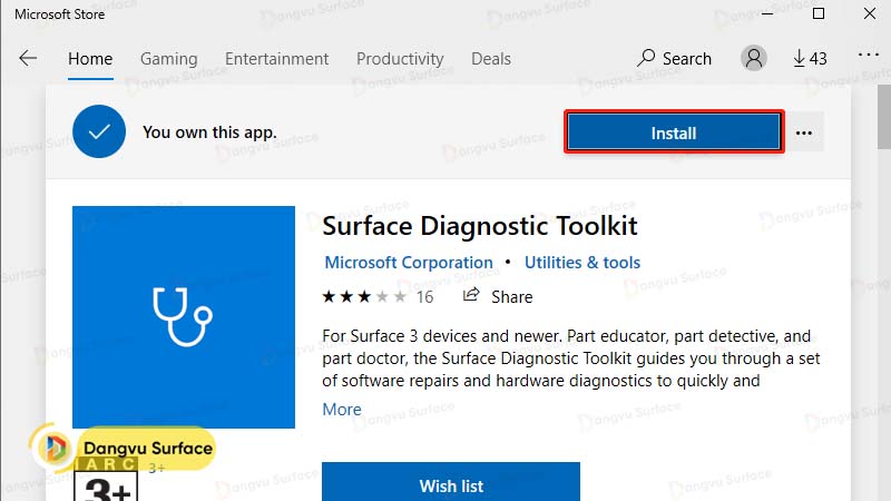 Tải ứng dụng Surface Diagnostic Toolkit