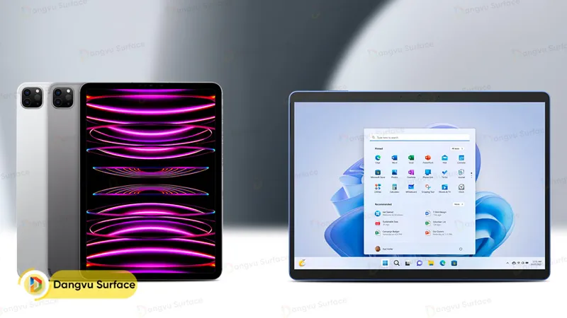 IPad Pro 12.9 M2 vs Surface Laptop 9 SQ3 đều có màn hình chất lượng hiển thị tốt