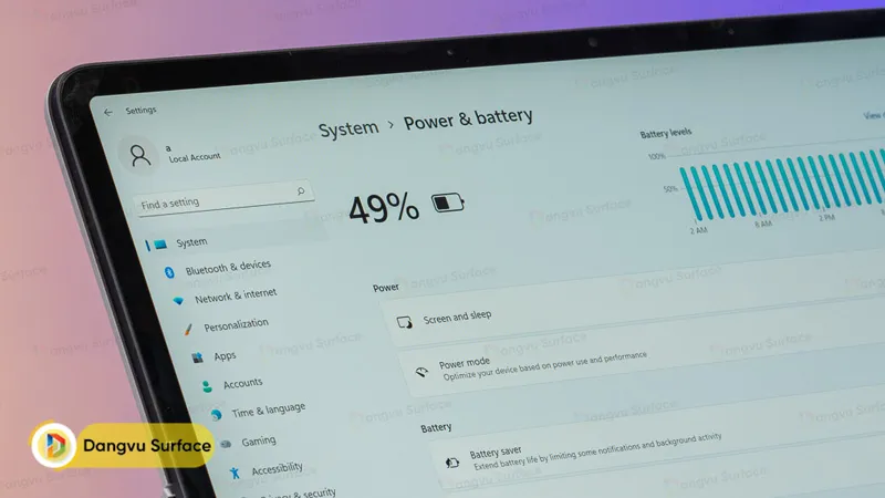 Microsoft Surface Laptop Studio 2 có thời lượng pin tốt
